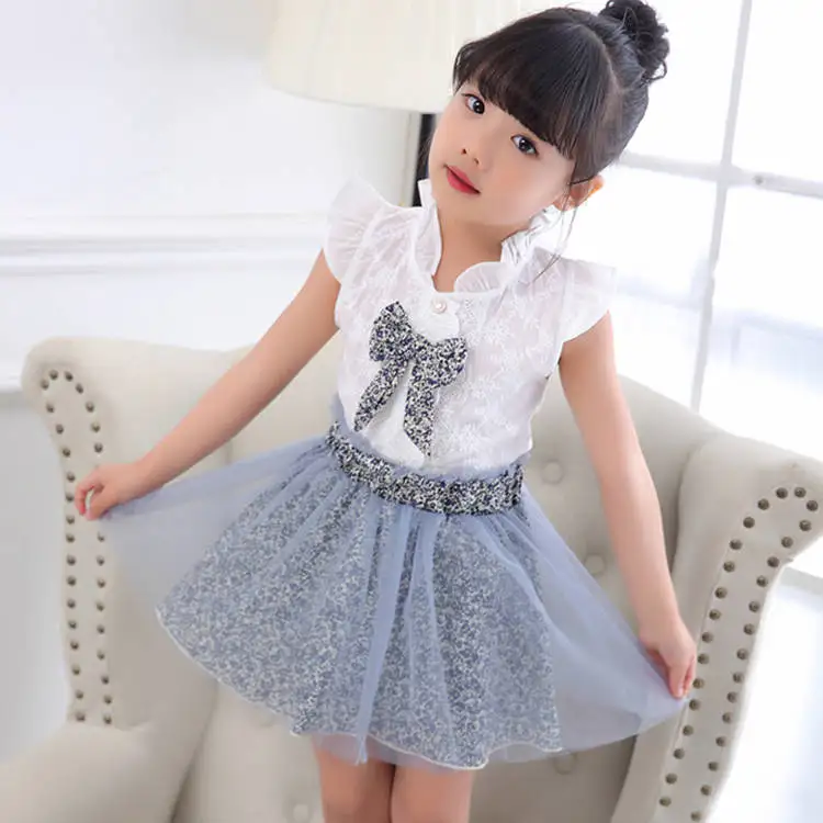 Одежда для детей 2019 г. Новое летнее платье девочек костюм летняя одежда маленьких