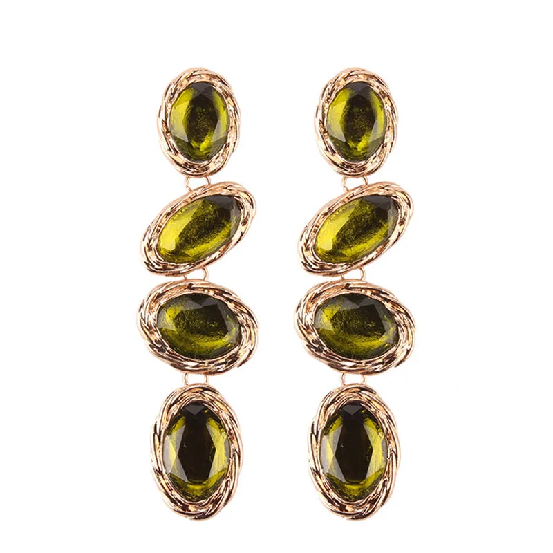 Женские большие длинные серьги Cpop Разноцветные серьги-капли со стразами модные