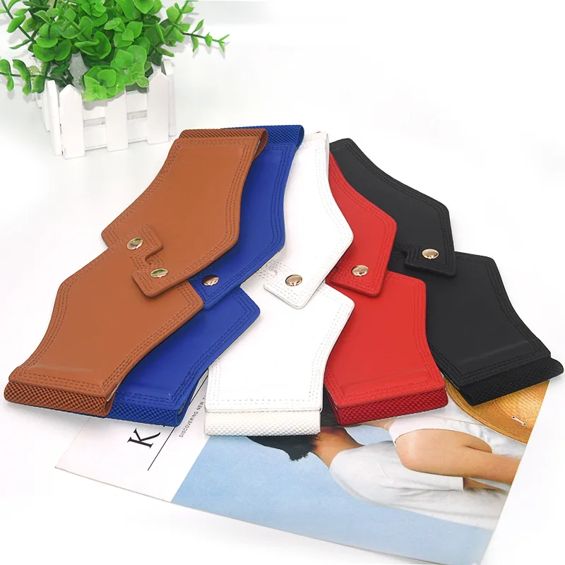 

New Simple Wide Women Belt Elastic Corset Ladies Belts for Dresses PU Leather Waist Belt Stretch Belts for Women Accessories