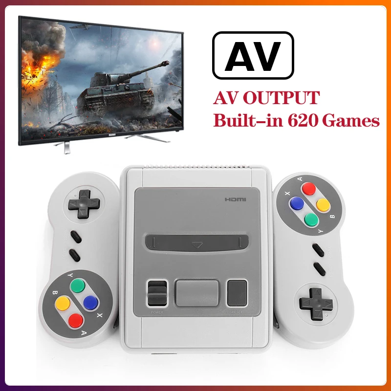 

Portable TV Video Game Console 8Bit System 620 AV Output Games Built-in Dual Gamepads Mini Retro Game Consoles