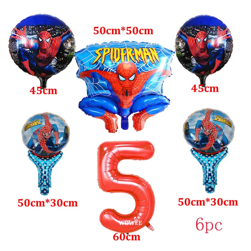 6pc Balloons 12 обертывания+ 12 Топпер Человек-паук вечерние принадлежности кекс обертка для капкейков топперы супергерой детский душ Дети День рождения украшения - Цвет: 6pc Balloons