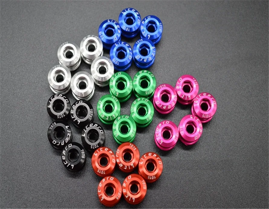 Litepro крепеж-болты для шатуна из алюминиевого сплава, одинарная звездочка на одну цепь, крепление винтами для установки звездочки на велосипед MTB, шоссейный велосипед, складной велосипед.