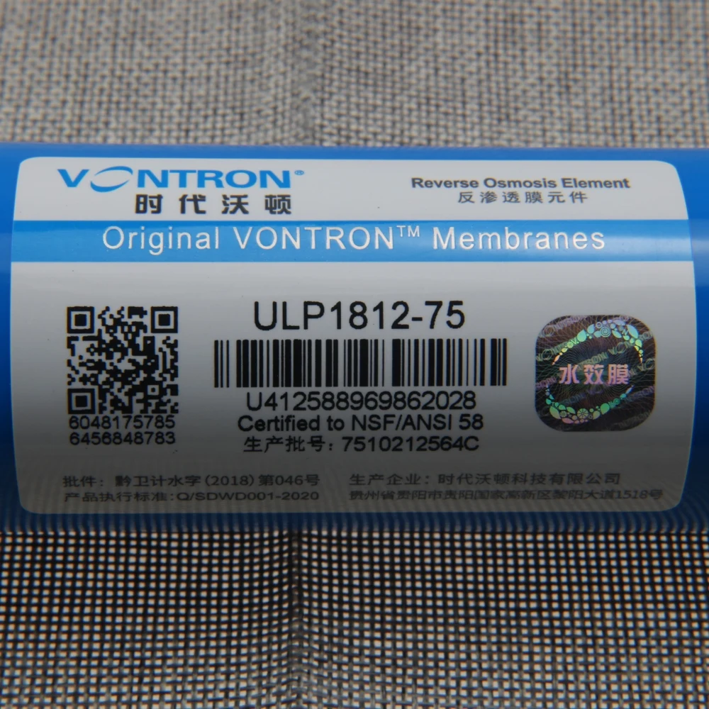 Картридж для очистки воды система обратного осмоса 75GPD Vontron ULP1812-75 NSF/ANSI мембранный