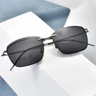 Поляризационные солнцезащитные очки для мужчин, для вождения, квадратные, без оправы, с магнитным зажимом, солнцезащитные очки, мужские очки, UV400, ультралегкие, оптическая оправа для очков