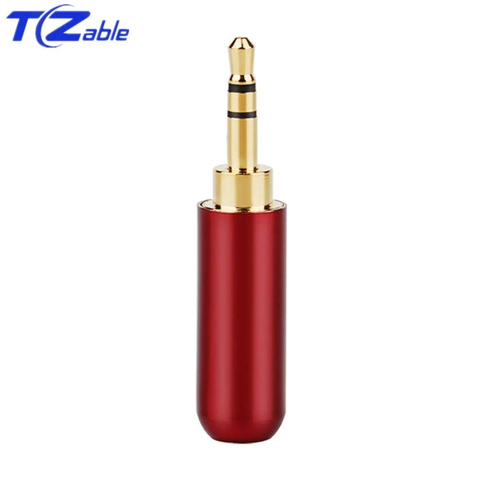2.5mm 3 pole Red 2 шт аудио разъем адаптер для наушников Hifi аудио разъем 2,5 мм 3/4 полюсный кабель для ремонта наушников припой разъем Золотой штекер мужской цвет - Цвет: 2.5mm 3 pole Red