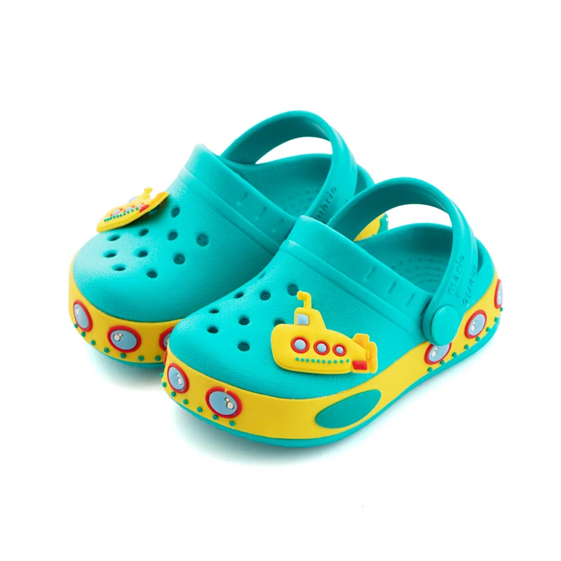 

Children's Slippers For Boys Summer Kids Home Sandals Cartoon Shoes Soft Leather Appliques Big Girls Beach Cave Shoes