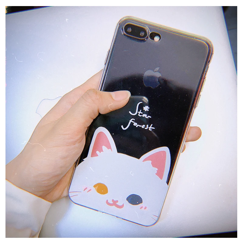 STARRY FOREST олубая Сиамская кукольная кошка чёрная белая Мягкий прозрачный  корпус