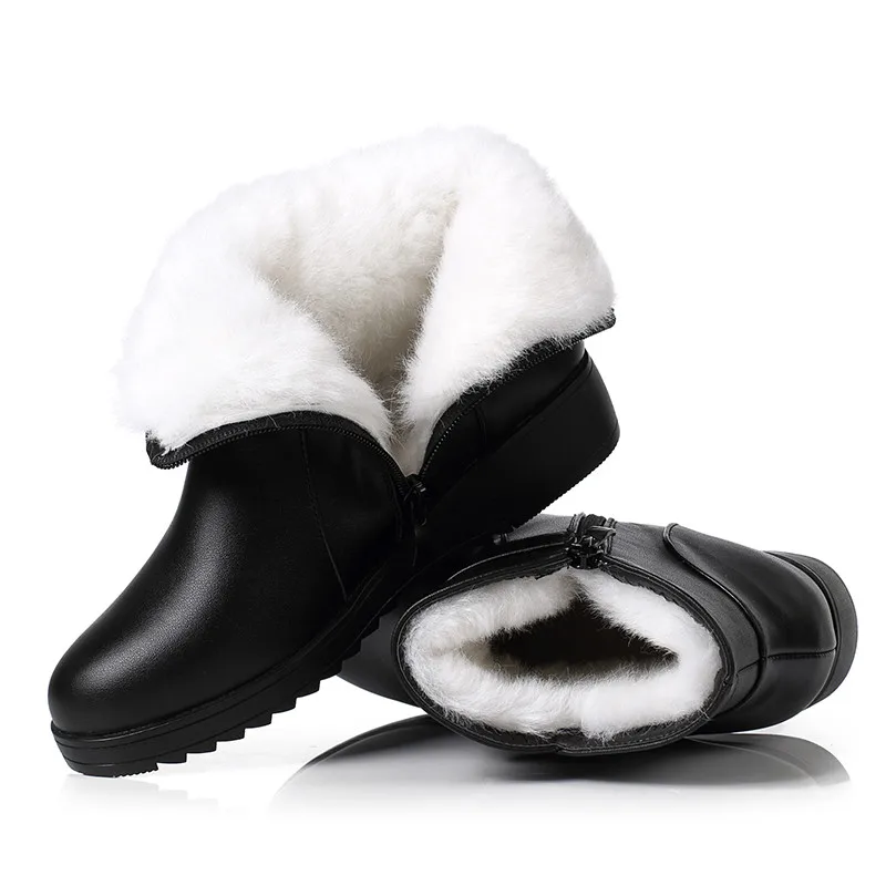 black sheep wool ASUMER/Новинка года; ботильоны для женщин с круглым носком на молнии; теплые зимние ботинки; удобные женские зимние ботинки; Натуральная овечья шерсть - Цвет: black sheep wool