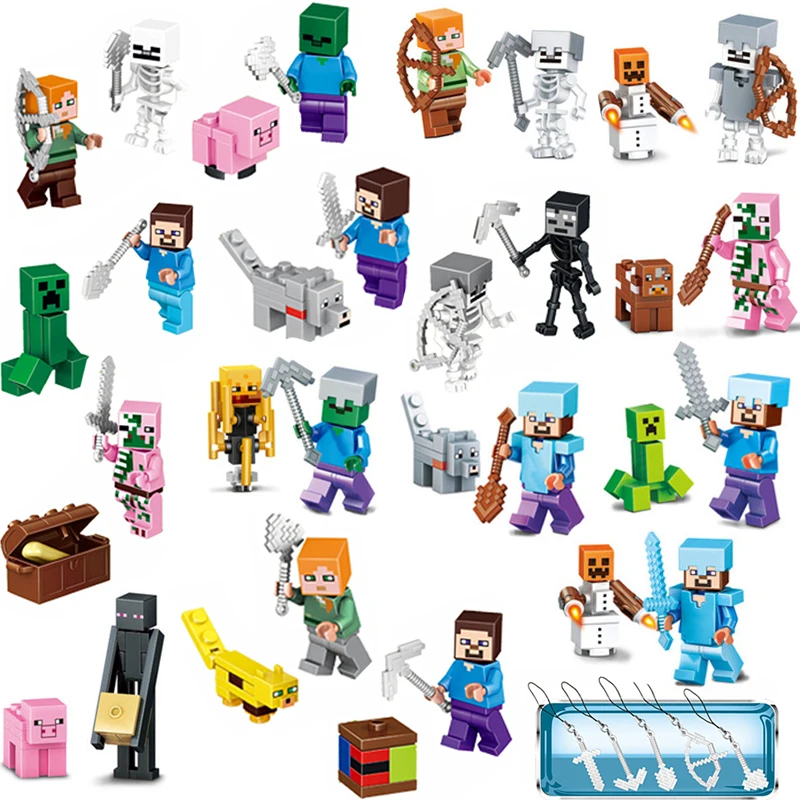Конструктор-конструктор, модель-конструктор, фигурки Enderman Zombies, дракон, животные, обучающая игрушка кирпичи, подарки для детей