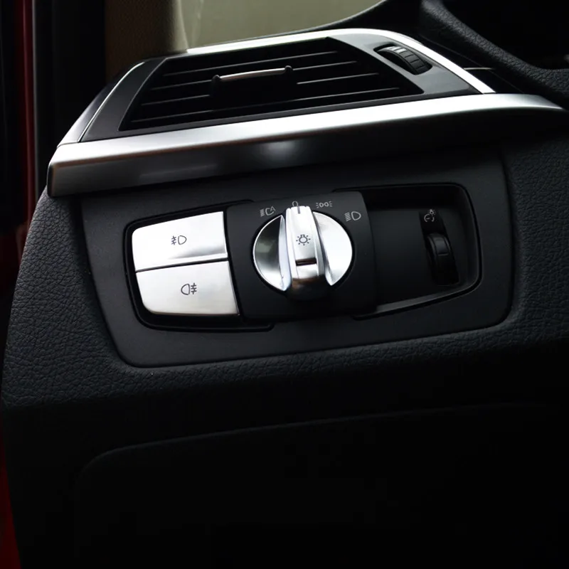 

Car Headlight Switch Buttons Decoration Sequins For BMW 3 4 series F30 F32 F34 X1 F48 Interior Buttons Cover Trim Stickers