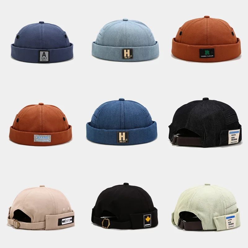 

New Letter Landlord Hat Men's and Women's Street Trend Hip Hop Dome Brimless Hat Beanies for Men Kpop Beanie Streetwear Bonnet