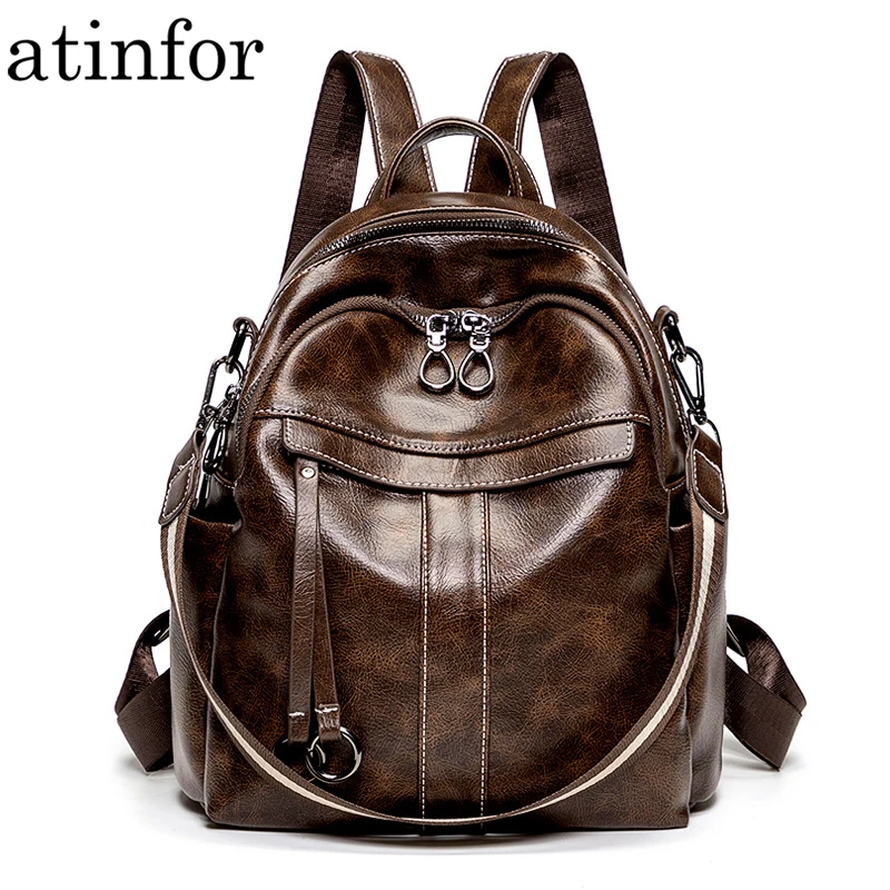 Atinfor бренд Anti Theft Винтаж для женщин маленький рюкзак из мягкой кожи кошелек повседневное сумка для дам