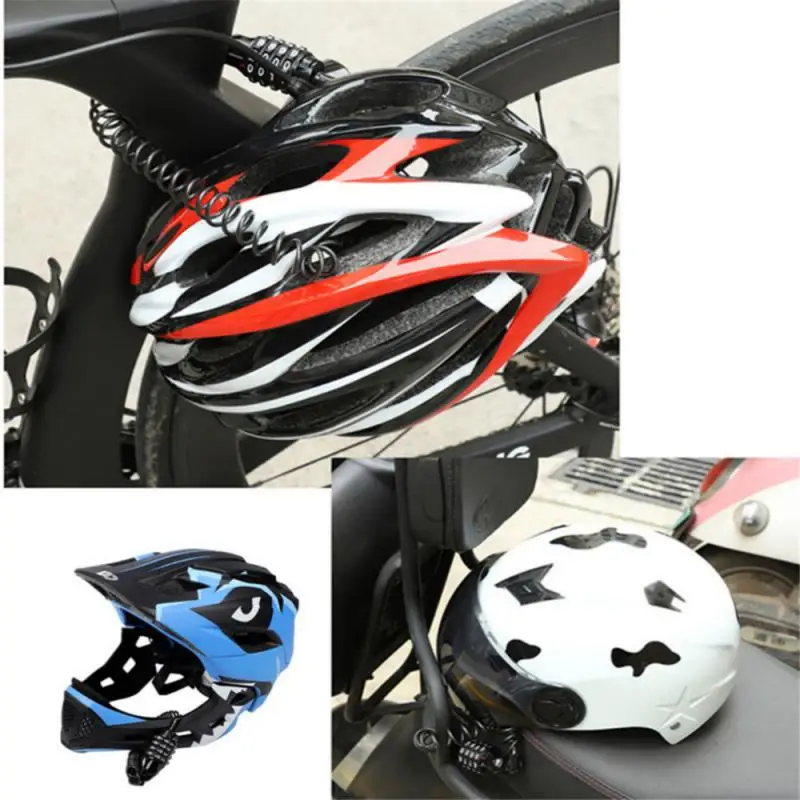 Mini Bike Lock Fold Backpack Cycling Helmet Cable 4 Digit Combination Anti-theft Bicycle Motor Accessories | Автомобили и
