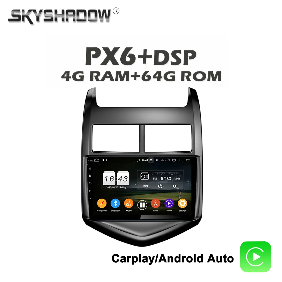 720P беспроводной Carplay PX6 автомобильный DVD-плеер Android 10 4G + 64 Гб Wifi Bluetooth 5 0 RDS