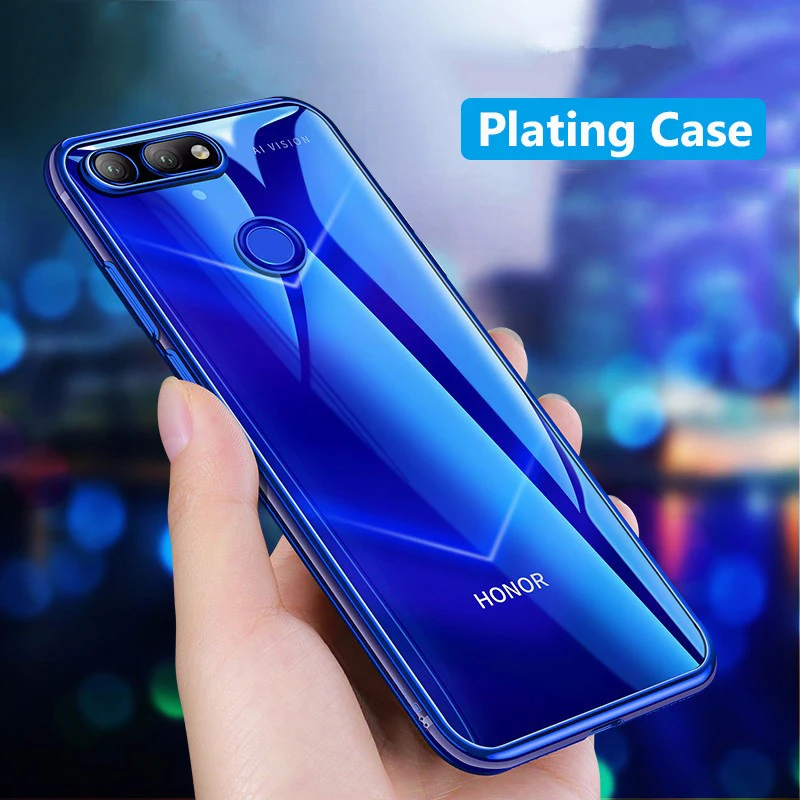 Phone Case For Huawei Honor V10 Transparent Plating Silicone Slim Back Cover View10 View 20 V20 Coque |