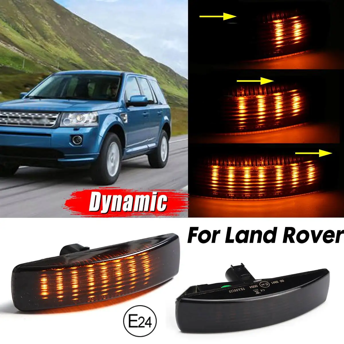 Пара динамические светодиодсветодиодный боковые габаритные огни для Land Rover Discovery