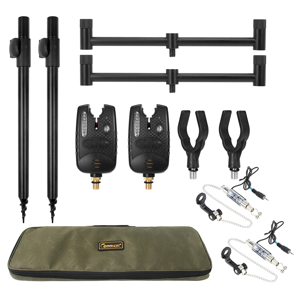 

9 шт. открытый подставки под удочку для удочек держатель открытых водоемах, которое предупреждает о месте клева балка в комплекте с сумкой д...