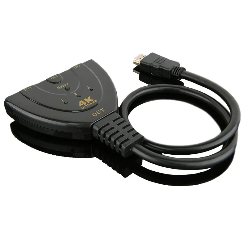 Горячий мини 3-портовый Переходник HDMI разветвитель Кабель 1.4b 4K* 2K 1080P Коммутатор HDMI коммутатор 3 в 1 выход порт концентратор для HDTV Xbox PS3 PS4