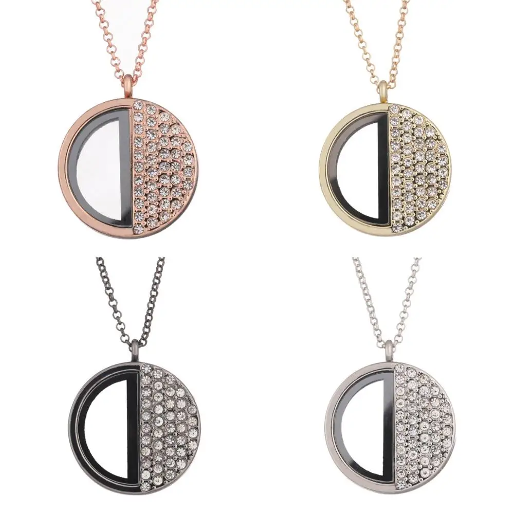 Полукруглый Стеклянный плавающий медальон ручной работы на цепочке живое