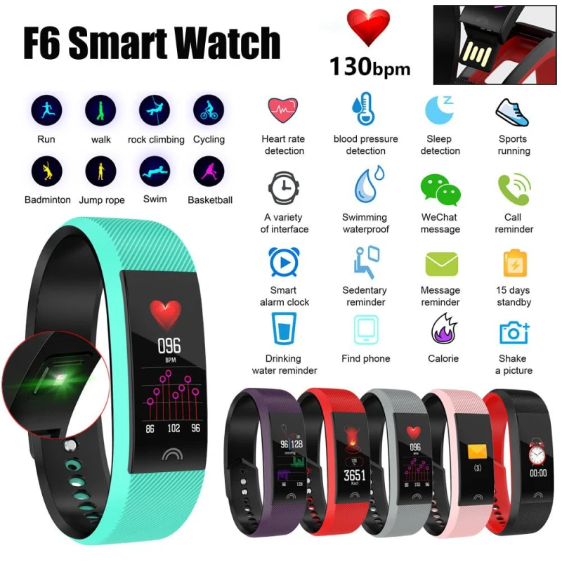 Смарт-часы F6 с пульсометром тонометром кислородом и защитой класса IP68 |