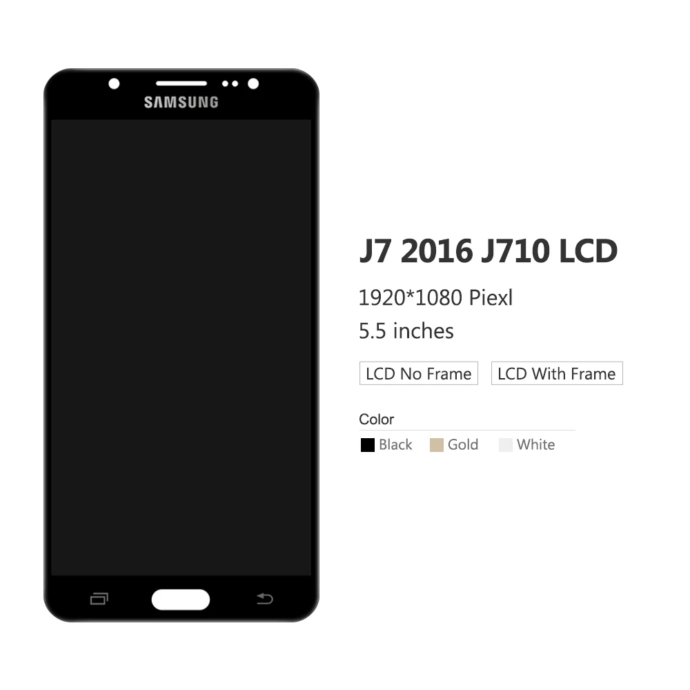 На тонкопленочных транзисторах на тонкоплёночных транзисторах J710 ЖК-дисплей для samsung Galaxy J7 J710FN J710F J710M J710Y J710G J710H кодирующий преобразователь сенсорного экрана в сборе рамка для кнопки «Домой»