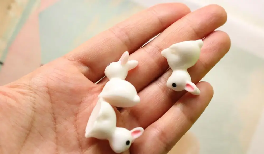 3 шт. Slime Подвески белого цвета с принтом из мультфильма изображением кролика