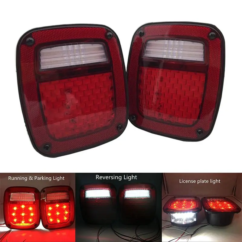 LED Rear Light Stop Tail Reverse Running Brake License for Jeep Wrangler TJ CJ YJ JK Truck Trailer Boat light | Автомобили и