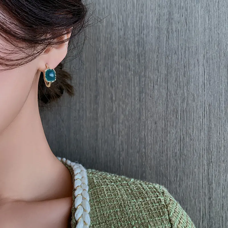 Янтарная Смола Серьги Элегантный 925 серебро корейские сережки Шпильки Модные