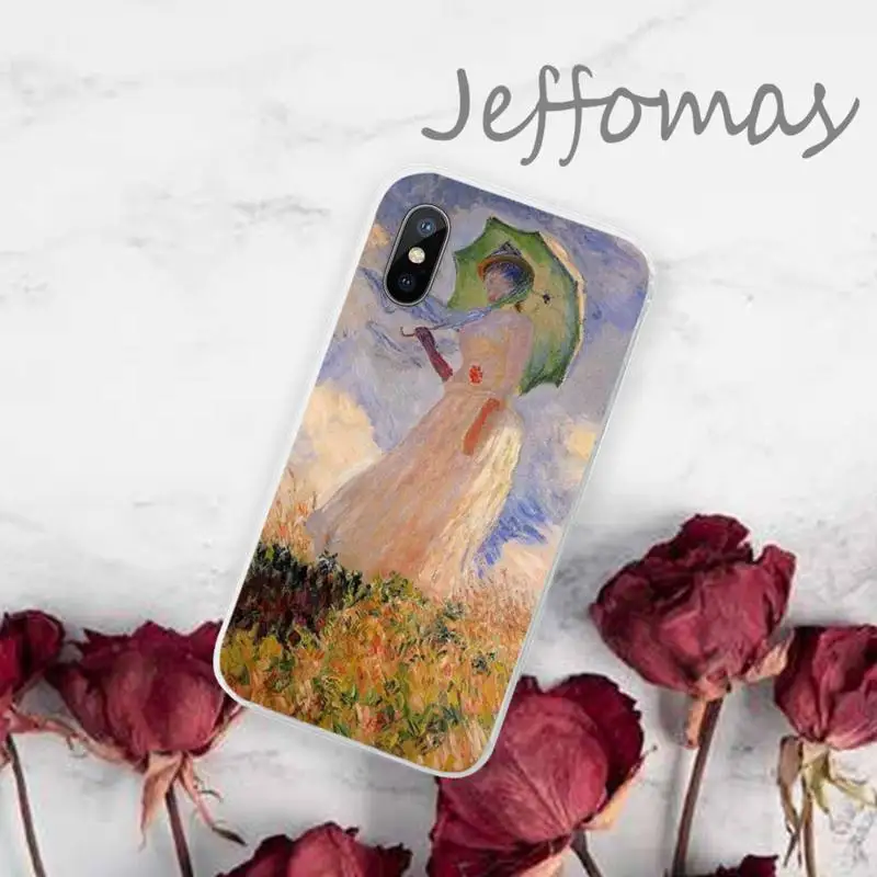 

Monet Garden Lotus Phone Case Transparent for iPhone 11 12 mini pro XS MAX 8 7 6 6S Plus X 5S SE 2020 XR