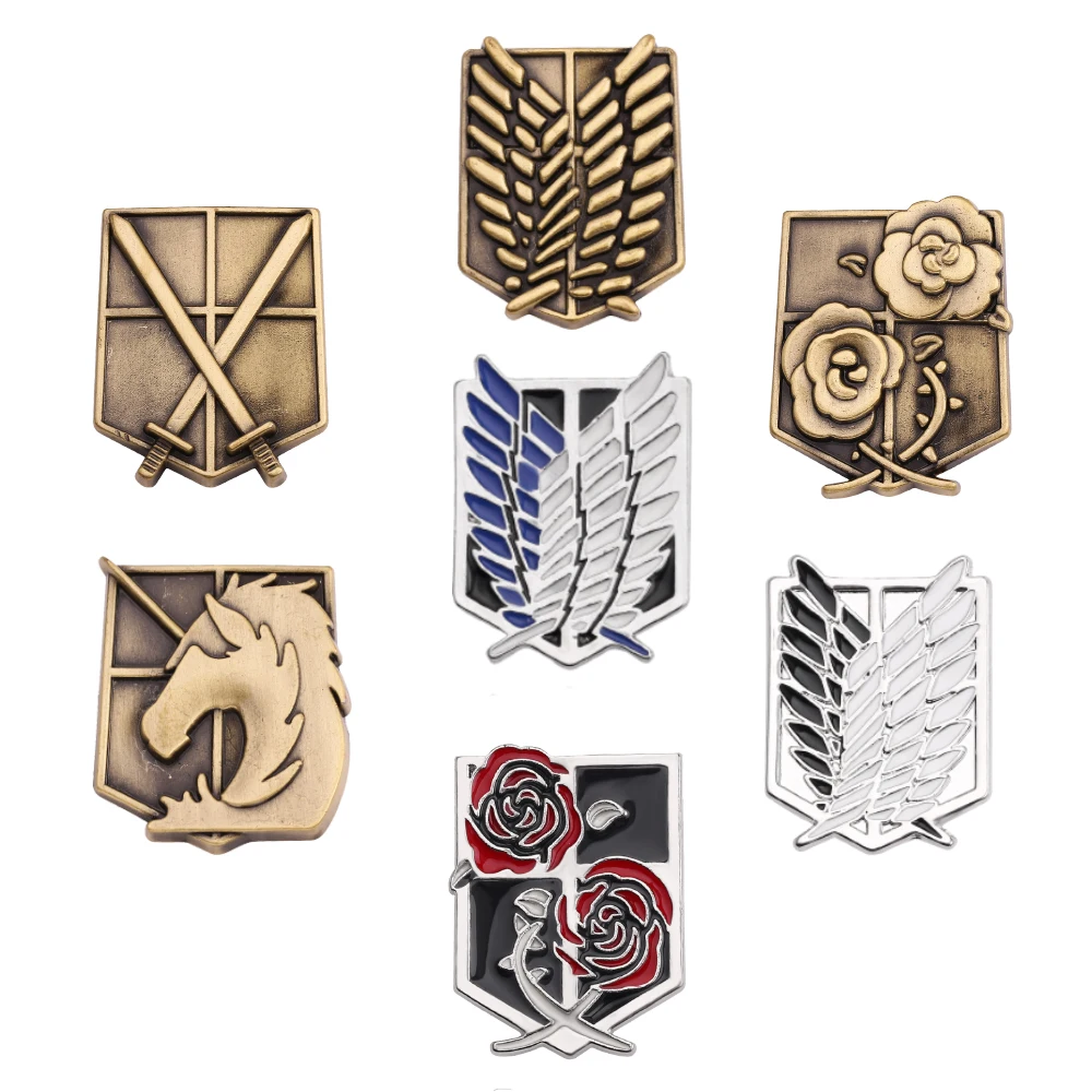 Anime Attack On Titan Brooch Pin Wings of Liberty Freedom Scout Regiment Legion Survey Recon Corp Eren Badge Jewelry For Fans