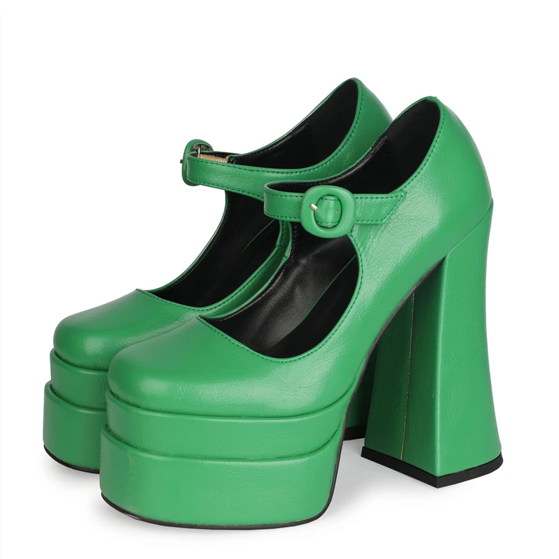 Женские туфли-лодочки на толстой платформе Туфли Мэри Джейн высоком массивном