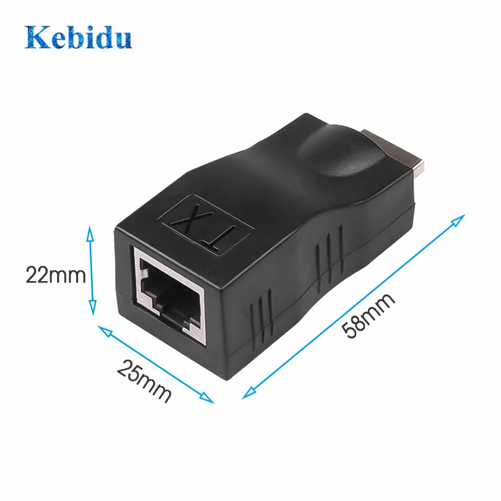 KEBIDU 4K удлинитель для RJ45 по Cat 5e/6 сетевой LAN Ethernet адаптер HDMI-совместимый RX TX