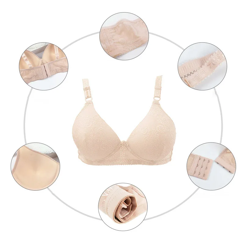 Женское мягкое нижнее белье размера плюс женские беспроводные бюстгальтеры с
