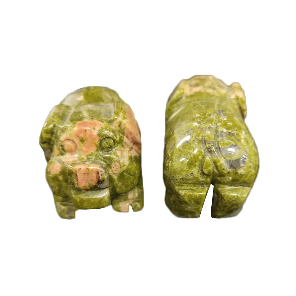 2 дюйма натуральное ручное резное исцеление кристаллический камень унакит