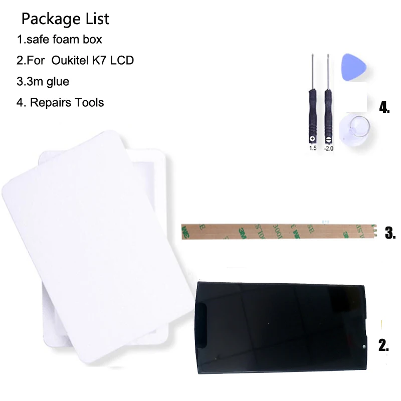 

For Original Oukitel k7 LCD Display +Touch Screen Digitizer Assembly Replacement Parts 6.0 Inch 18:9