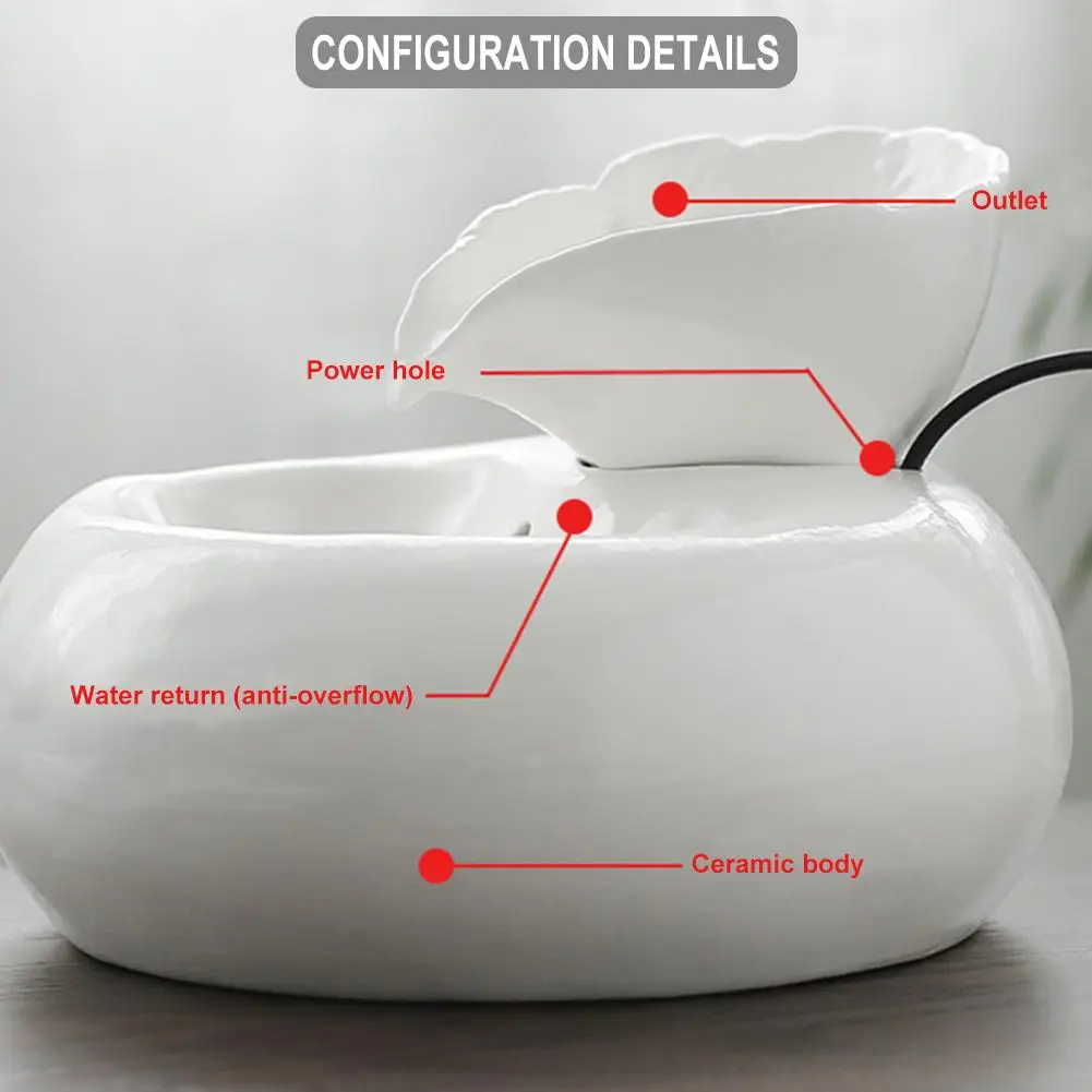 Умный керамический питатель воды кота автоматический цикл подачи диспенсер для