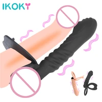vibrating dildo butt plug vibrator strap on dick penis vagina plug sex toys for couples adult games double penetration anal plug
