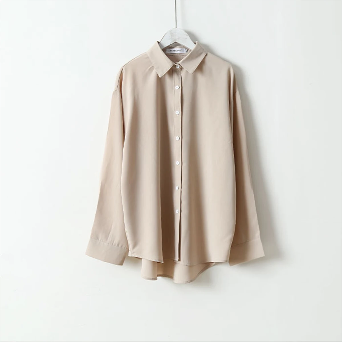 Модная блузка 2021 из атласа с длинным рукавом винтажная Женская шелковая V