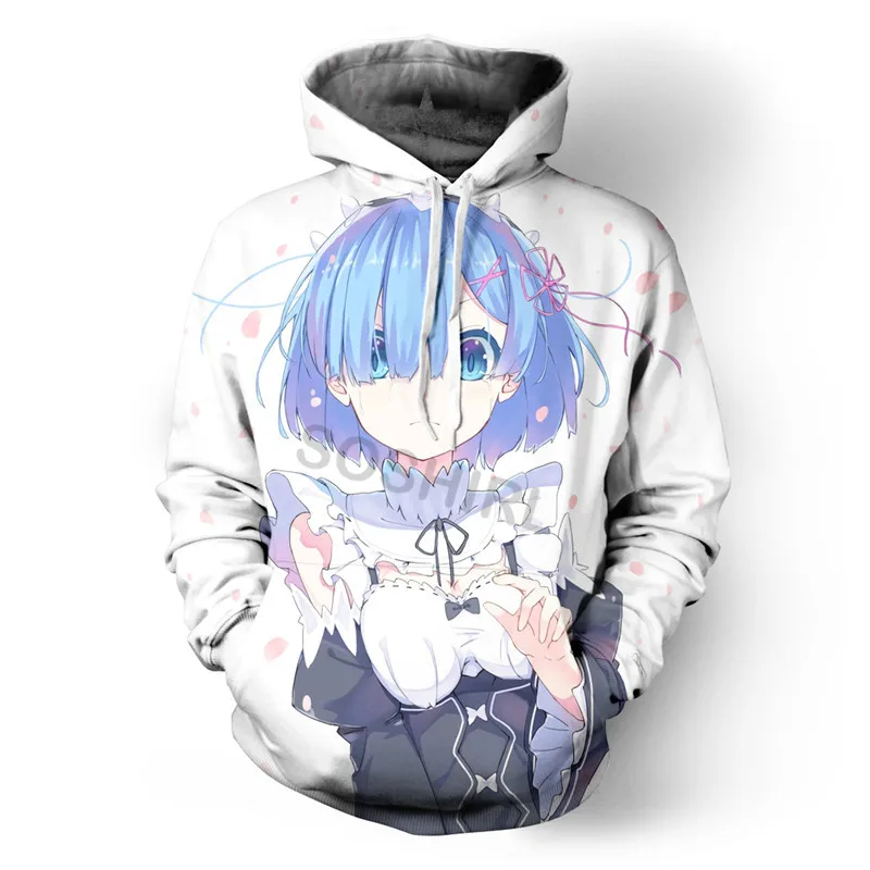 SOSHIRL каваи Zero худи Rem Funny Cool Косплей Толстовка Унисекс Аниме кимоно Maid пуловеры