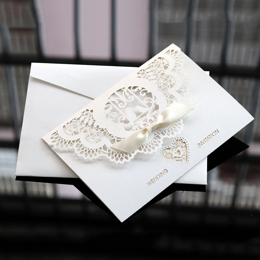 

10pcs/lot European wedding invitation letter wedding Laser hollow stamping greeting card Bird Butterfly invitation wholesale