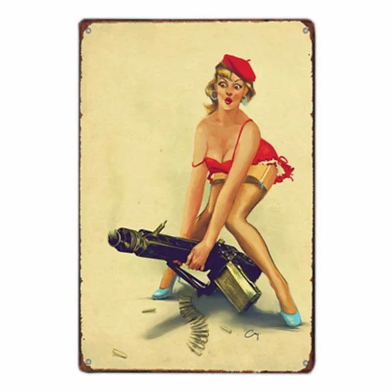 03271 Pinup плакат ретро-плакат металлическая жестяная вывеска булавка кафе украшение паба Ретро настенная тарелка декорации Декор для дома 20x30 см - Цвет: 03271