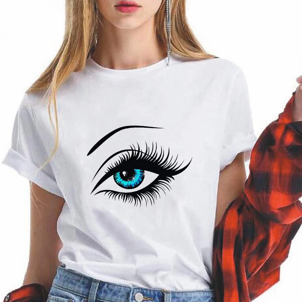 

Beautiful Eye Printed Aesthetic Clothes Women Fashion T shirt Harajuku Ropa Tumblr Mujer Streetwear Shirt Casual Summer Autumn