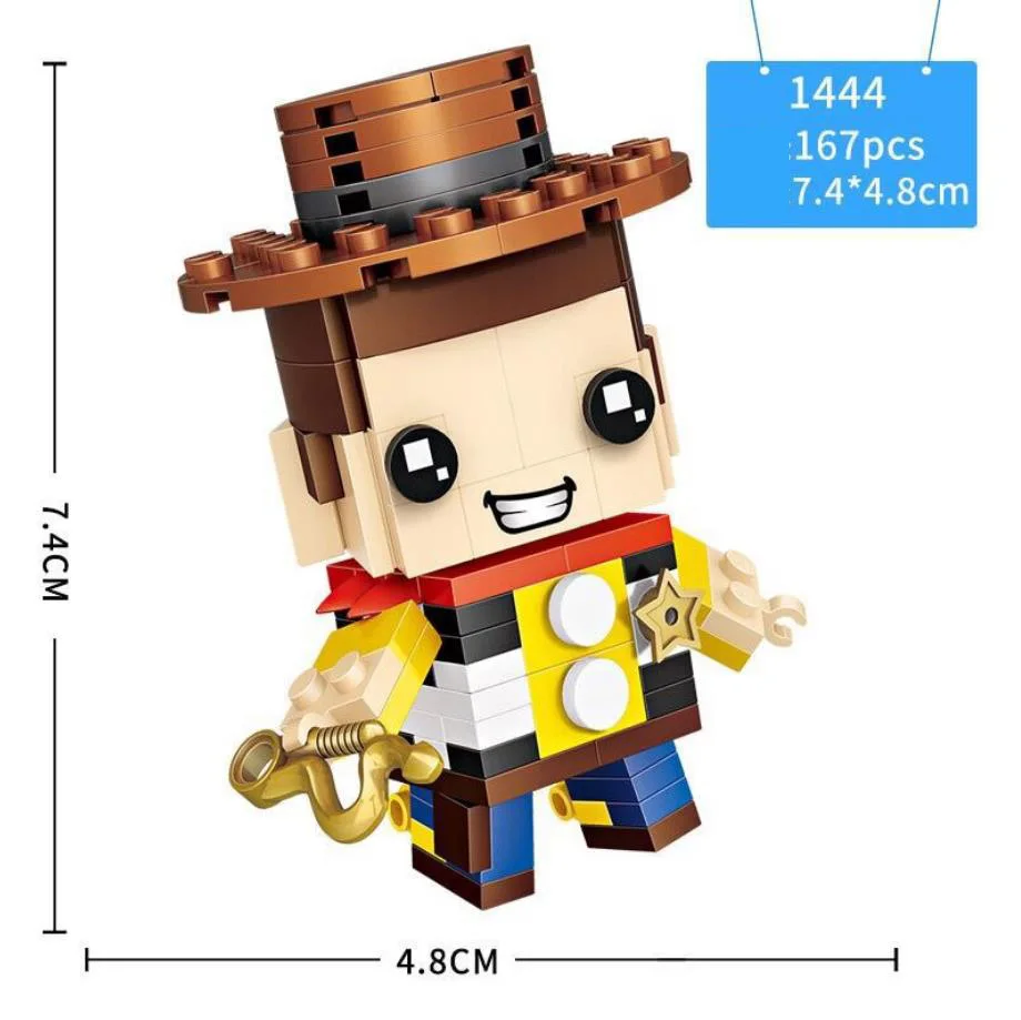 Милые Строительные кирпичи с большой головой Мультяшные игрушки история мини