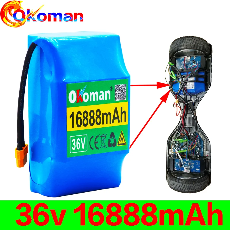 2020 новый литий ионный перезаряжаемый аккумулятор 10S2P 36v16.888Ah 16888 мАч для