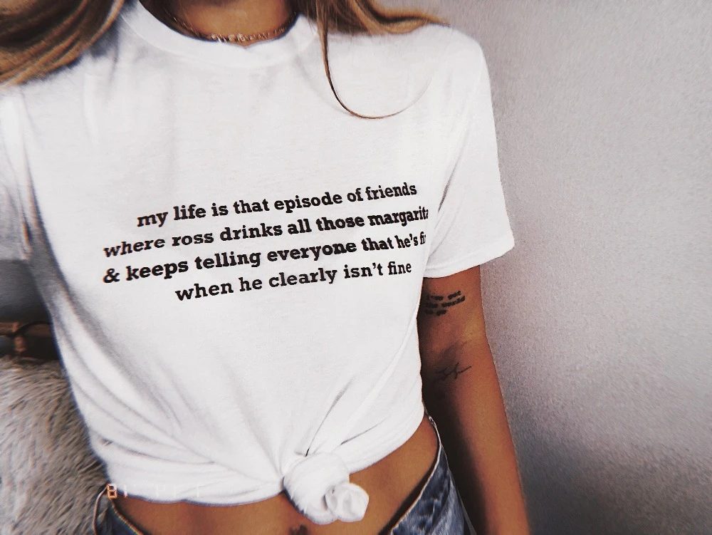 Женская футболка My life is that episode of friends the ross Винтажная хипстер гранж tumblr|Футболки| |