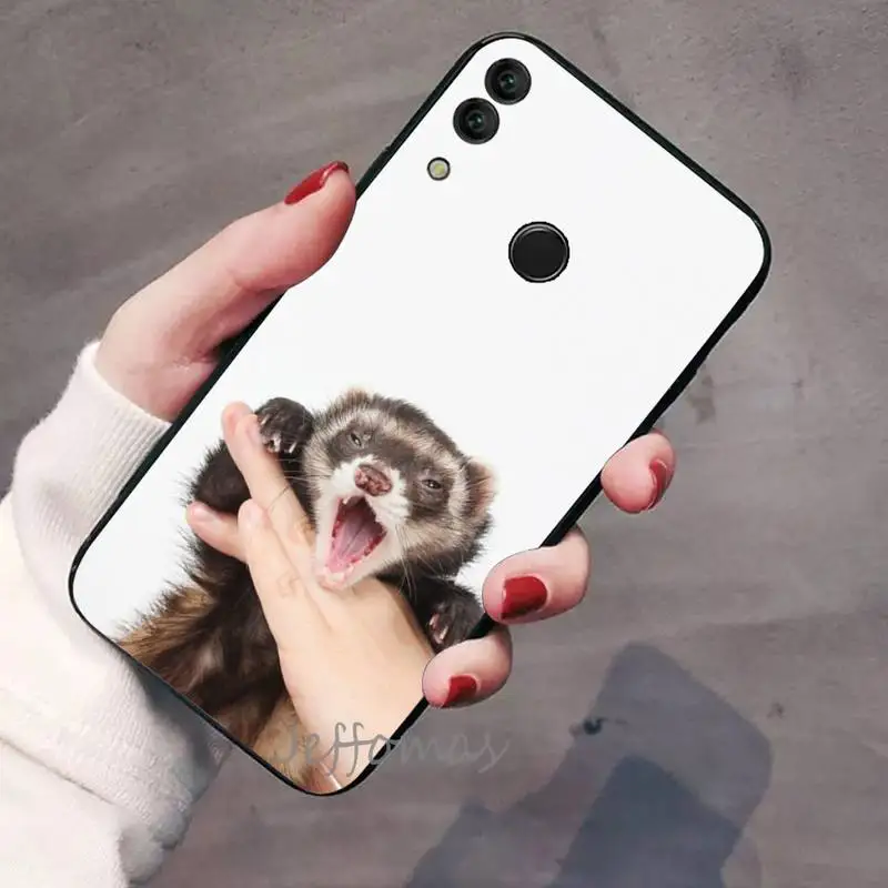 

Cute Ferrets cartoon funny painting Phone Case For Huawei Honor view 7a5.45inch 7c5.7inch 8x 8a 8c 9 9x 10 20 10i 20i lite pro