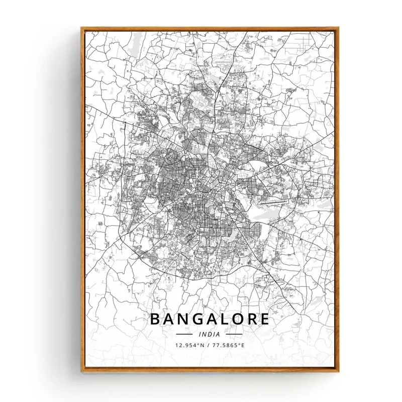 Agra Бангалор Ченнай Дели Хайдарабад Современная Карта города индии плакат на