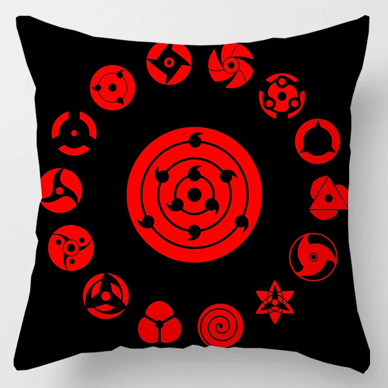

45CM Anime akatsuki Pillow Cases Cartoon Sharing eye Pillowcase itachi kakashi sasuke Pillow Cover for Home Sofa Car Decoration