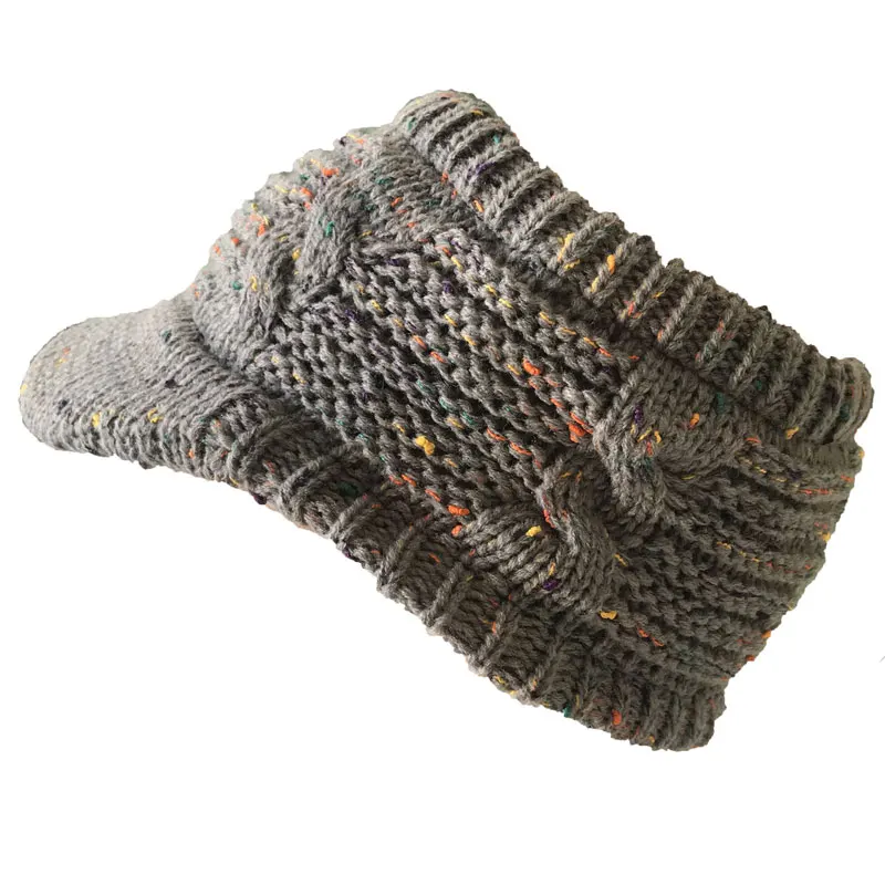 Шапка бини с хвостом Женская Зимняя кепка мягкая теплая вязаная шапка женская