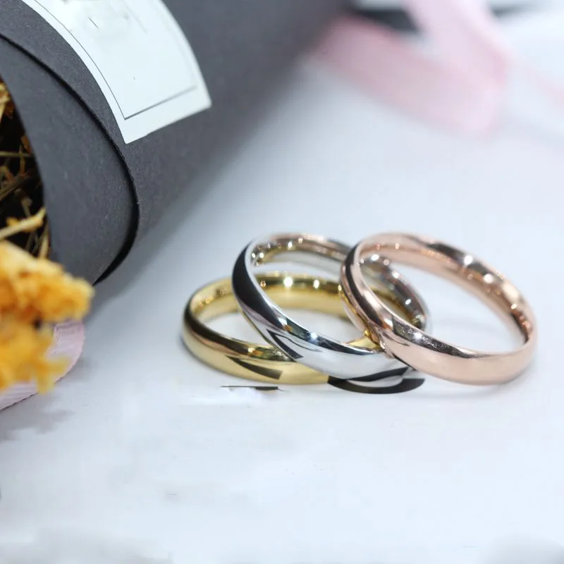 Кольца из титановой стали для мужчин и женщин гладкие простые матовые